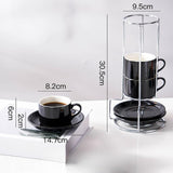 Maxbell Ceramic Espresso Cups Sturdy Space Saving Stackable for Tea Cappuccino Latte 8OZ