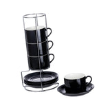 Maxbell Ceramic Espresso Cups Sturdy Space Saving Stackable for Tea Cappuccino Latte 8OZ