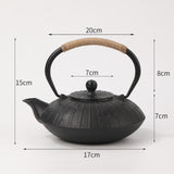 Maxbell Cast Iron Teapot Traditional Tea Boiler for Picnic Household Small Gathering Pattern B