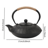 Maxbell Cast Iron Teapot Traditional Tea Boiler for Picnic Household Small Gathering Pattern B