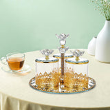 Maxbell Glass Storage Jars Set Nordic Appetizer Serving Plate for Fruit Snacks