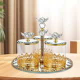 Maxbell Glass Storage Jars Set Nordic Appetizer Serving Plate for Fruit Snacks