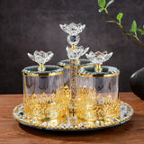 Maxbell Glass Storage Jars Set Nordic Appetizer Serving Plate for Fruit Snacks