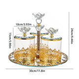 Maxbell Glass Storage Jars Set Nordic Appetizer Serving Plate for Fruit Snacks