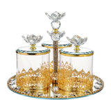 Maxbell Glass Storage Jars Set Nordic Appetizer Serving Plate for Fruit Snacks