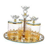 Maxbell Glass Storage Jars Set Nordic Appetizer Serving Plate for Fruit Snacks
