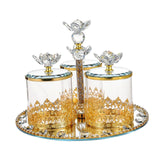 Maxbell Glass Storage Jars Set Nordic Appetizer Serving Plate for Fruit Snacks
