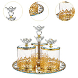 Maxbell Glass Storage Jars Set Nordic Appetizer Serving Plate for Fruit Snacks