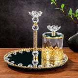 Maxbell Glass Storage Jars Set Nordic Appetizer Serving Plate for Fruit Snacks