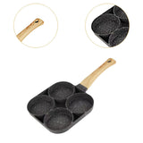 Maxbell 4 Hole Fried Egg Pan Egg Cooker Egg Skillet Non Stick for Burger Crepe Plett Gas type
