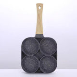 Maxbell 4 Hole Fried Egg Pan Egg Cooker Egg Skillet Non Stick for Burger Crepe Plett Gas type