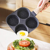 Maxbell 4 Hole Fried Egg Pan Egg Cooker Egg Skillet Non Stick for Burger Crepe Plett Gas type