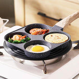 Maxbell 4 Hole Fried Egg Pan Egg Cooker Egg Skillet Non Stick for Burger Crepe Plett Universal type
