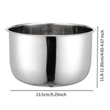 Maxbell Rice Cooker Liner Stainless Steel Inner Pot for Kitchen Household Restaurant 11.8 to 11.85cm