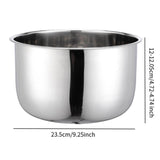 Maxbell Rice Cooker Liner Stainless Steel Inner Pot for Kitchen Household Restaurant 12 to 12.05cm