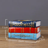 Maxbell Resin Tissue Box Decorative Paper Box Creative Napkin Case for Dorm Bar Cafe Blue