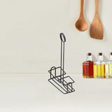 Maxbell Spice Storage Racks with Table Number Holder Storage Basket Seasoning Holder Black