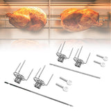 Maxbell Rotating Chicken Fork Portable Grill Rotisserie Kit for Picnic Patio Outdoor 28cm