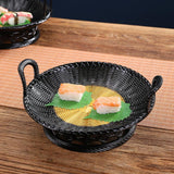 Maxbell Sashimi Tray Snack Japanese Sushi Plate for Dining Room Tea House Restaurant black 25.5cmx11.5cm
