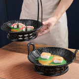 Maxbell Sashimi Tray Snack Japanese Sushi Plate for Dining Room Tea House Restaurant black 25.5cmx35cm