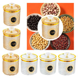 Maxbell Food Storage Container Nuts Canister for Serving Tea Cookies Pasta sugar label amber