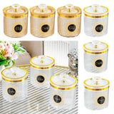 Maxbell Food Storage Container Nuts Canister for Serving Tea Cookies Pasta sugar label amber
