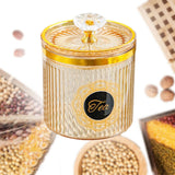 Maxbell Food Storage Container Nuts Canister for Serving Tea Cookies Pasta sugar label amber