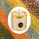 Maxbell Food Storage Container Nuts Canister for Serving Tea Cookies Pasta sugar label amber