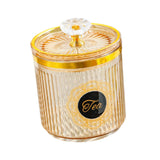 Maxbell Food Storage Container Nuts Canister for Serving Tea Cookies Pasta sugar label amber