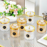 Maxbell Food Storage Container Nuts Canister for Serving Tea Cookies Pasta sugar label amber