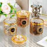 Maxbell Food Storage Container Nuts Canister for Serving Tea Cookies Pasta sugar label amber