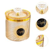 Maxbell Food Storage Container Nuts Canister for Serving Tea Cookies Pasta coffee label amber