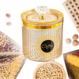 Maxbell Food Storage Container Nuts Canister for Serving Tea Cookies Pasta coffee label amber
