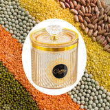 Maxbell Food Storage Container Nuts Canister for Serving Tea Cookies Pasta coffee label amber