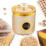 Maxbell Food Storage Container Nuts Canister for Serving Tea Cookies Pasta Tea label amber