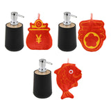 Maxbell Soap Dispenser with Towel Stylish Lotion Pump Bottle for Home Vanity Kitchen black luck bag