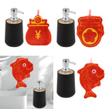 Maxbell Soap Dispenser with Towel Stylish Lotion Pump Bottle for Home Vanity Kitchen black luck bag