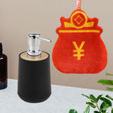 Maxbell Soap Dispenser with Towel Stylish Lotion Pump Bottle for Home Vanity Kitchen black luck bag