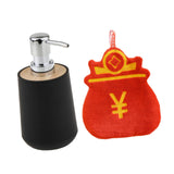 Maxbell Soap Dispenser with Towel Stylish Lotion Pump Bottle for Home Vanity Kitchen black luck bag