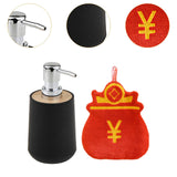 Maxbell Soap Dispenser with Towel Stylish Lotion Pump Bottle for Home Vanity Kitchen black luck bag