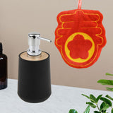 Maxbell Soap Dispenser with Towel Stylish Lotion Pump Bottle for Home Vanity Kitchen black chun Word