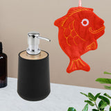 Maxbell Soap Dispenser with Towel Stylish Lotion Pump Bottle for Home Vanity Kitchen black red fish