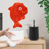 Maxbell Soap Dispenser with Towel Stylish Lotion Pump Bottle for Home Vanity Kitchen black red fish