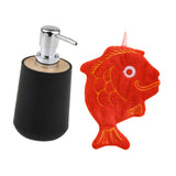 Maxbell Soap Dispenser with Towel Stylish Lotion Pump Bottle for Home Vanity Kitchen black red fish