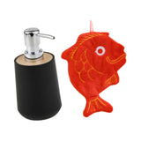 Maxbell Soap Dispenser with Towel Stylish Lotion Pump Bottle for Home Vanity Kitchen black red fish