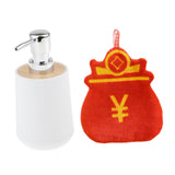 Maxbell Soap Dispenser with Towel Sturdy Lotion Dispenser for Kitchen Bedroom Vanity white Lucky Bag