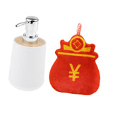 Maxbell Soap Dispenser with Towel Sturdy Lotion Dispenser for Kitchen Bedroom Vanity white Lucky Bag