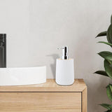 Maxbell Soap Dispenser with Towel Sturdy Lotion Dispenser for Kitchen Bedroom Vanity white chun word
