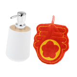 Maxbell Soap Dispenser with Towel Sturdy Lotion Dispenser for Kitchen Bedroom Vanity white chun word