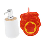 Maxbell Soap Dispenser with Towel Sturdy Lotion Dispenser for Kitchen Bedroom Vanity white chun word